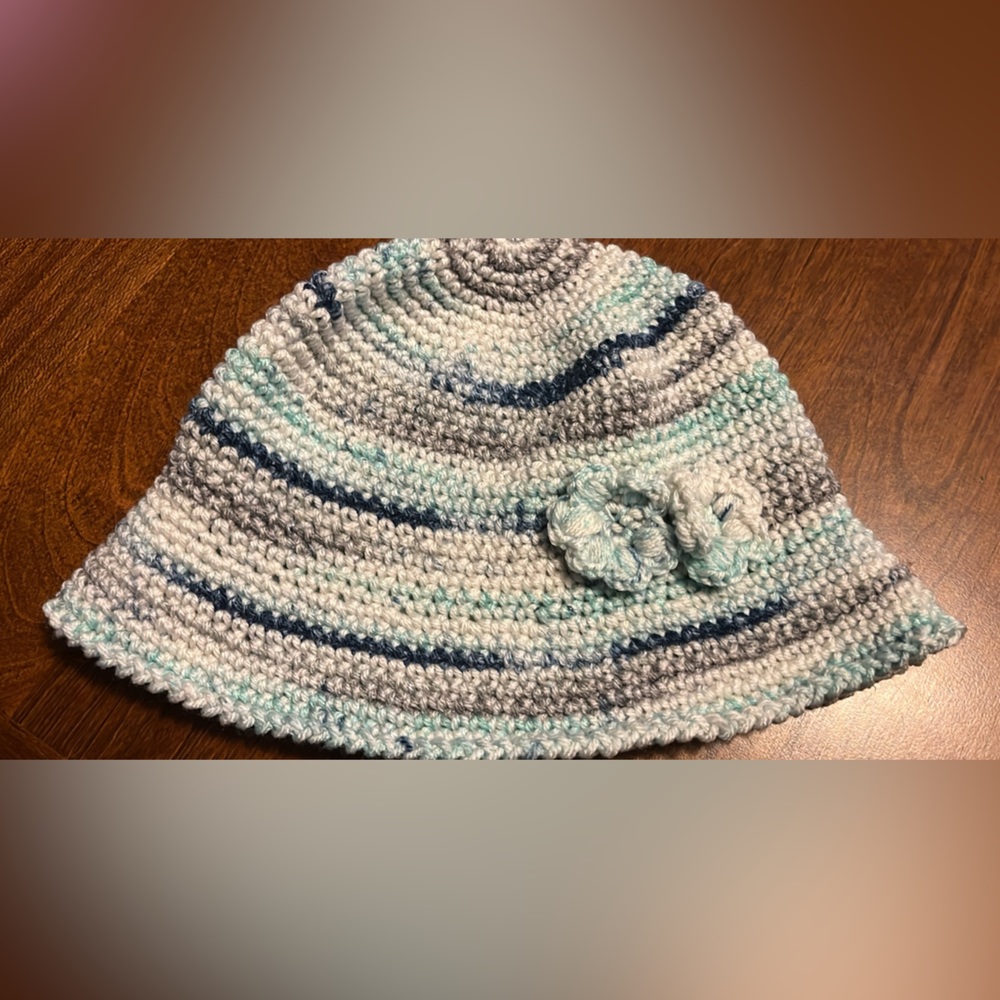 Hand crocheted adult bucket hat